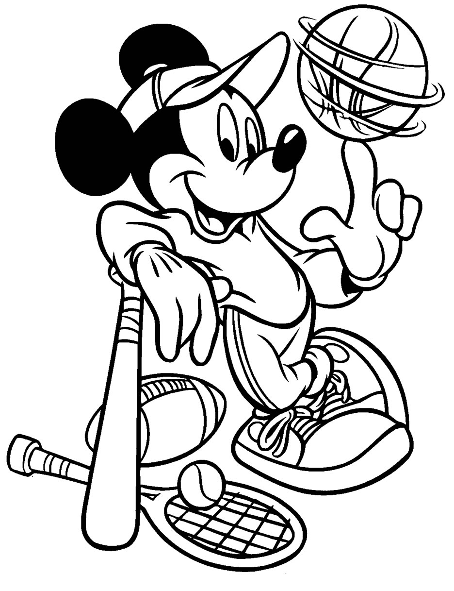 coloriage mickey multi sport